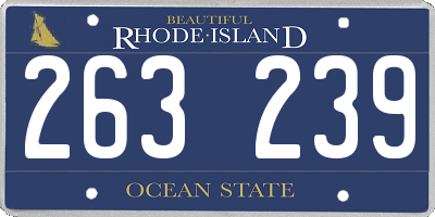 RI license plate 263239
