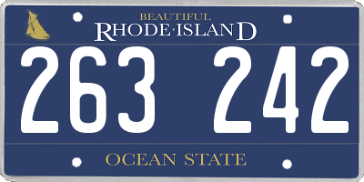 RI license plate 263242