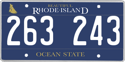 RI license plate 263243