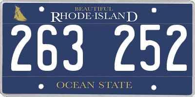 RI license plate 263252