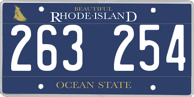 RI license plate 263254