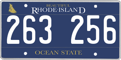RI license plate 263256