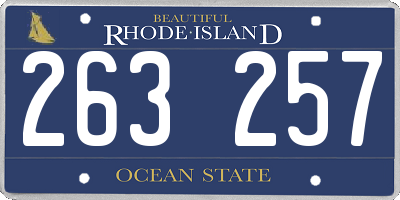 RI license plate 263257