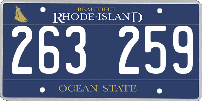RI license plate 263259