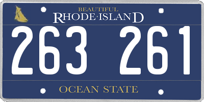 RI license plate 263261