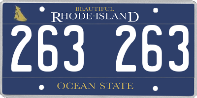 RI license plate 263263