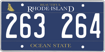 RI license plate 263264