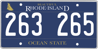 RI license plate 263265