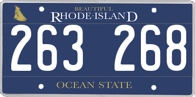 RI license plate 263268