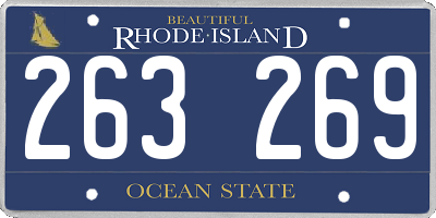 RI license plate 263269