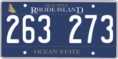 RI license plate 263273