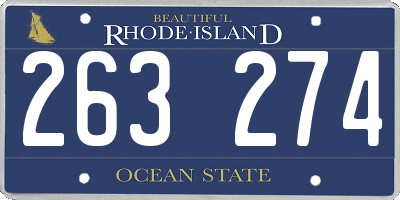 RI license plate 263274