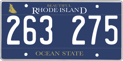 RI license plate 263275