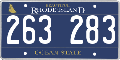 RI license plate 263283
