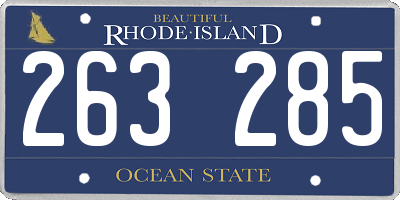 RI license plate 263285