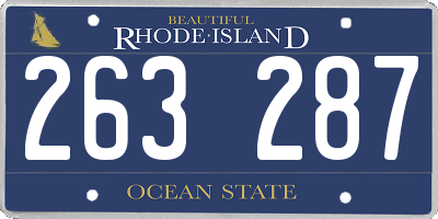 RI license plate 263287