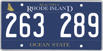 RI license plate 263289
