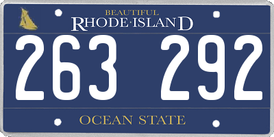 RI license plate 263292