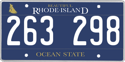 RI license plate 263298
