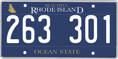 RI license plate 263301