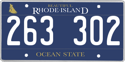 RI license plate 263302