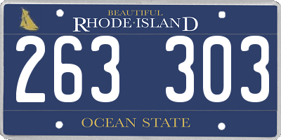 RI license plate 263303