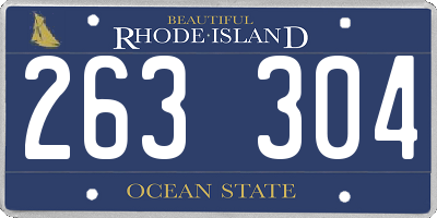 RI license plate 263304