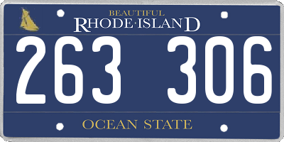 RI license plate 263306