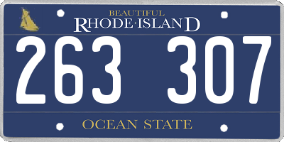 RI license plate 263307