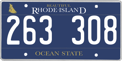 RI license plate 263308