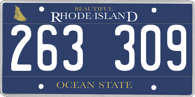 RI license plate 263309