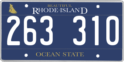 RI license plate 263310