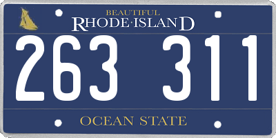 RI license plate 263311