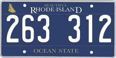 RI license plate 263312