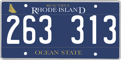 RI license plate 263313