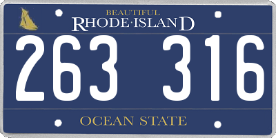 RI license plate 263316