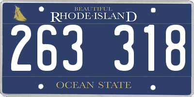 RI license plate 263318