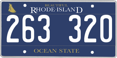 RI license plate 263320