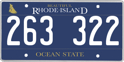 RI license plate 263322