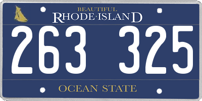 RI license plate 263325