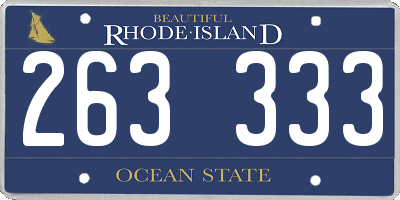 RI license plate 263333