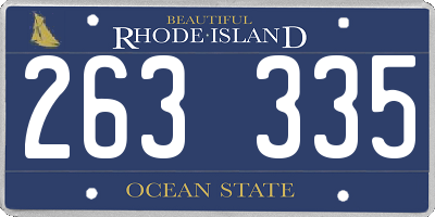 RI license plate 263335