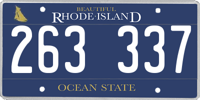 RI license plate 263337