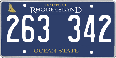 RI license plate 263342