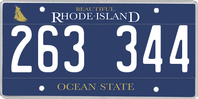 RI license plate 263344