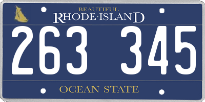 RI license plate 263345