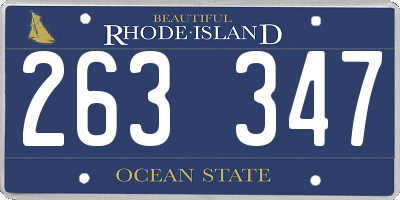 RI license plate 263347