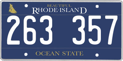 RI license plate 263357