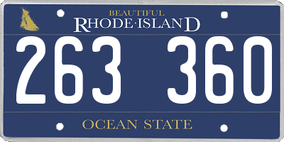 RI license plate 263360