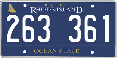 RI license plate 263361